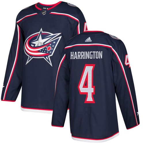 Herren Columbus Blue Jackets Eishockey Trikot Scott Harrington #4 Authentic Navy Blau Heim